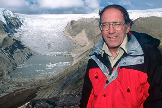 Lonnie Thompson at Qori Kalis Glacier/Courtesy of NOVA Science