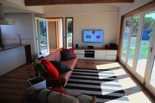 The UOW team removed one of three bedrooms to open up the living space. House is envisioned with open plan for a couple getting ready to retire and enjoy leisure time.