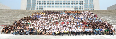 The future of sustainabilty! Teams assemble at Datong Solar Village for a group shot.