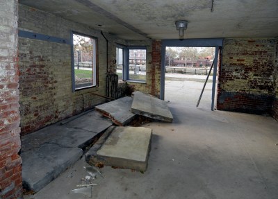 Damage in the historic corridor at the Ellis Island Immigration Museum. Courtesy of the National Park Service.