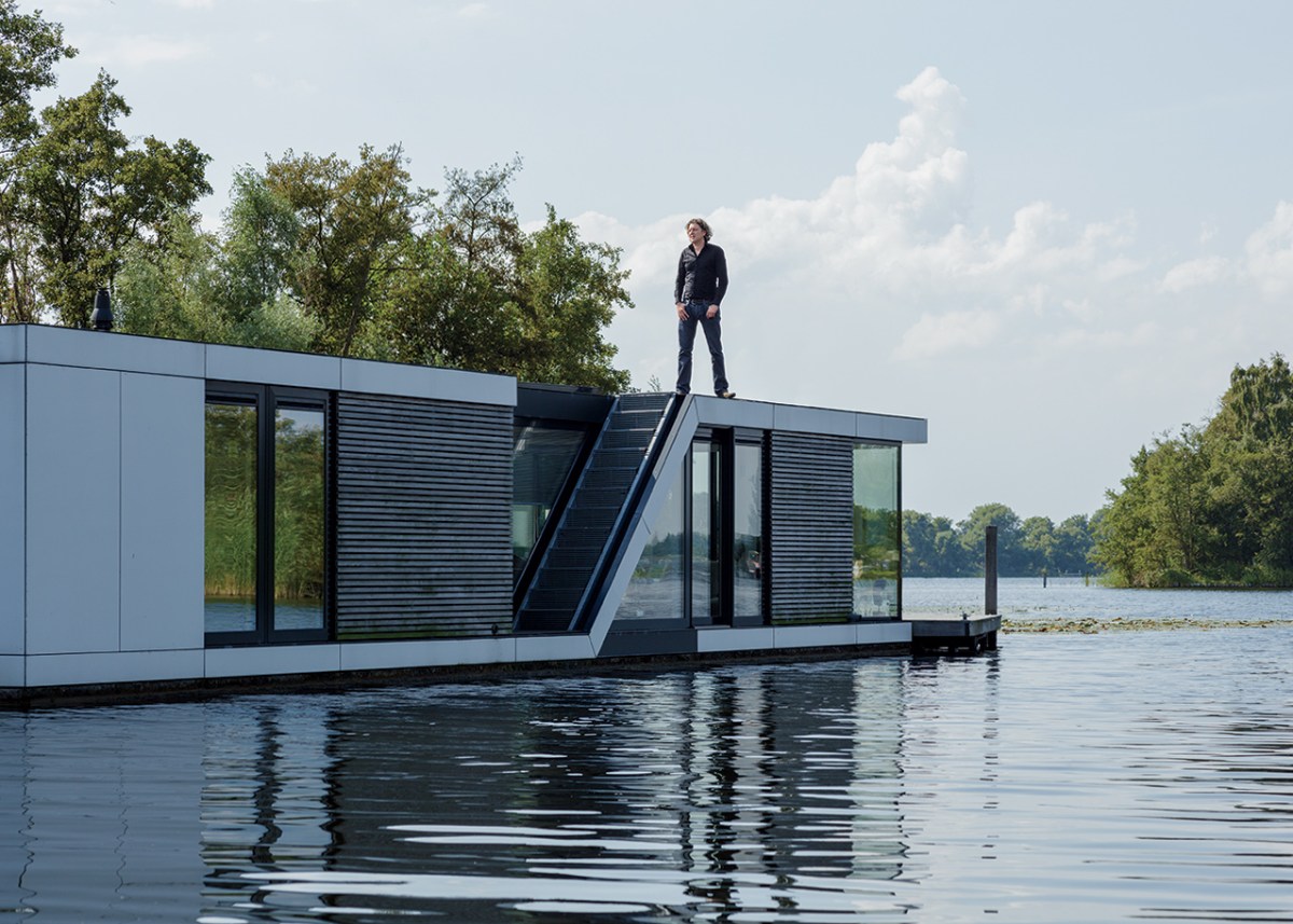Waterborne House designed by Dutch rchitect Koen Oithuls is in the village of Kortenhauf. See the Fast Company articles for details