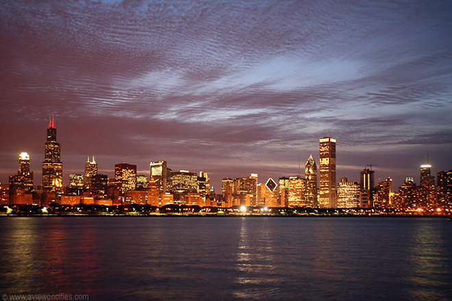Chicago Skyline at Dusk
