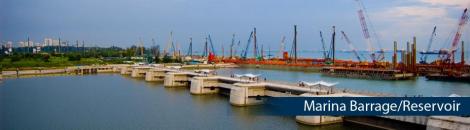 Marina Barrage Reservoir totals 16,000 hectares  for water storage