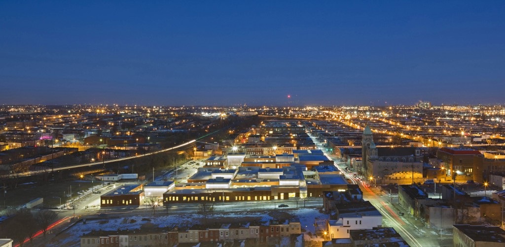 Henderson Hopkins Schoolat night Courtesy Rogers Partners