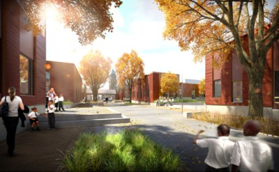 Exterior rendering of the campus