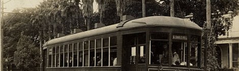 Vintage shot of the Saint Charles streetcar, New Orleans. By Teunisson. Photo courtesy NOPL