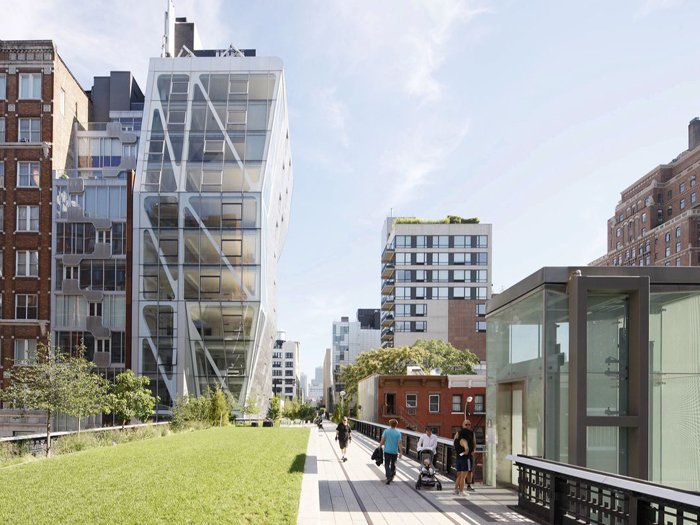 One of the High Line's four elevators provides access for all who cannot use the steps