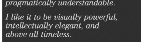 Vignelli's statement says it all! (Courtesy of Massimo Vignelli studio)