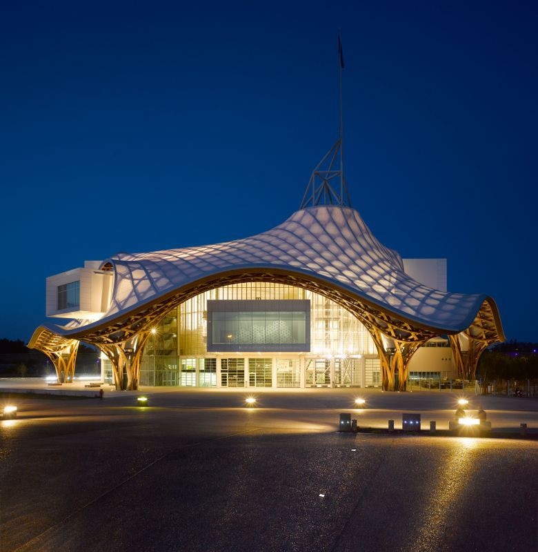 Spruce and larch are the woods used to make the beautiful swooping roof design of the Pompidou Centre Metz (France). Courtesy of the Pompidou Centre