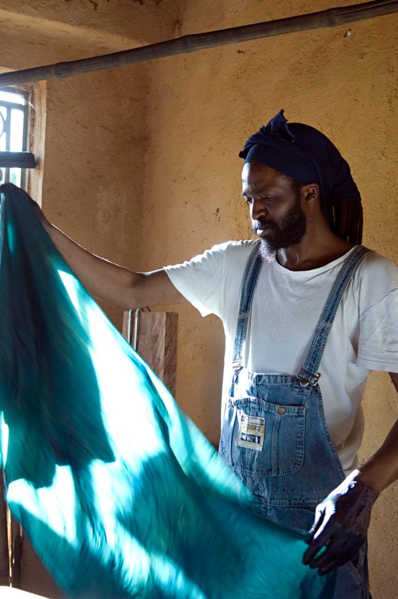 Aboubakar Fofana, Malian-born artist and designer, in his atelier