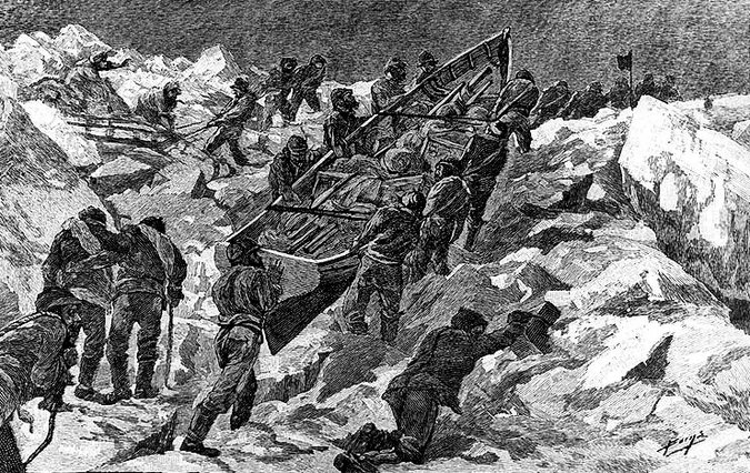 Marooned crew of the USS Jeannette (Courtesy of the US Naval Historical Center)