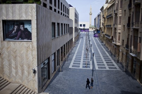 A woman walks in the Beirut Souks shopping region. (Natalie Naccache)