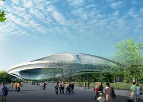 Tokyo's Olymic Stadium for the 2020 Games. Courtesy of Dezeen