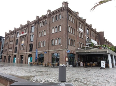 Entrepot Warehouses reused as residences and restaurants in Rotterdam.