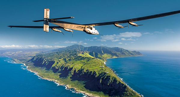 SI2 over the Pacific-- the 12th leg of their round-the-world trip. Courtesy of SI2