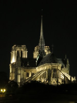 Notre Dame at night from a bateau on the Seine (Oct 2014) Bobbie Faul-Zeitler CC-3.0