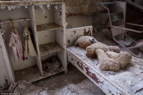RemaIns of a life from the once-bustling town of Pripyat which exploded on April 26 1986. Copyright Caters News Agency