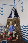Santeria still practiced in Cuba is an Afro-Christian religion. Here a shrine