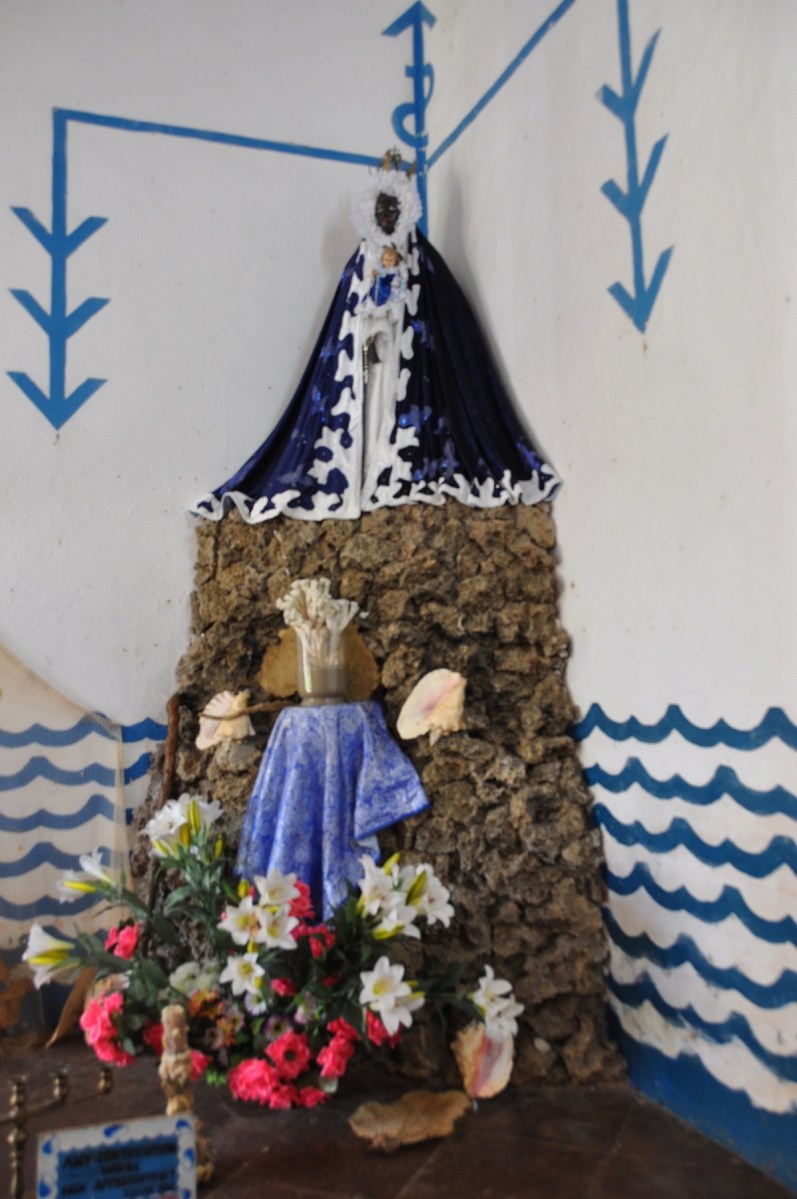Santeria still practiced in Cuba is an Afro-Christian religion. Here a shrine