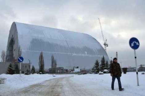 New safe confinement arch will cover the reactor, expected to be completed in the near future.