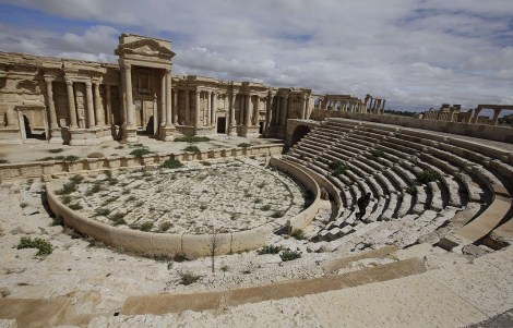 A file picture taken on March 14, 2014 shows a partial view of the theatre at the ancient oasis city of Palmyra, 215 kilometres northeast of Damascus. Islamic State group fighters advanced to the gates of ancient Palmyra on May 14, 2015, raising fears the Syrian world heritage site could face destruction of the kind the jihadists have already wreaked in Iraq. AFP PHOTO / JOSEPH EIDJOSEPH EID/AFP/Getty Images NYTCREDIT: Joseph Eid/Agence France-Presse -- Getty Images