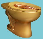 Gold toilet by Maurizio Cattelan