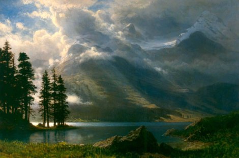 Grand Tetons landscape by Albert Bierstadt painted between 1865 and 1869. Today housed at Marsh-Billings-Rockefeller National Historical Park