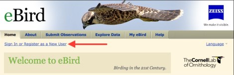 eBird site allows you to enter data -- on the go!