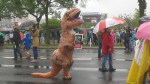 A variety of T-rexes at the DC March for Science posed for selfies and stills.