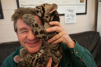 The man himself with a clouded leopard cub at the Columbus Zoo in Ohio! Photo by Grahm S. Jones Columbus Zoo and Aquarium