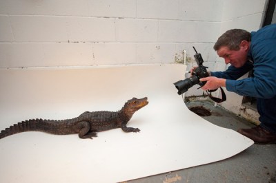 Joel Sartore on the set