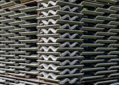 Cement roof tiles are used as primary construction material. Photo courtesy Ste Murray Dezeen.