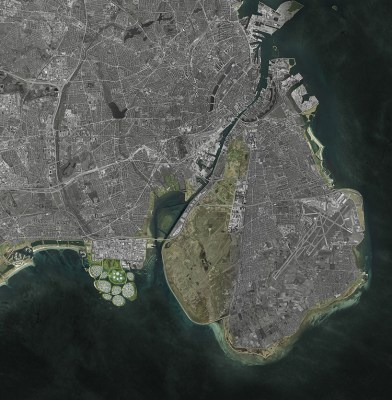 Projected aerial view of Holmene completed in 2040