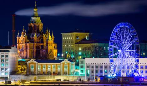 Helsinki Finland. The country ranks #1 among the 156 countries ranked in the 2019 happiness report. 