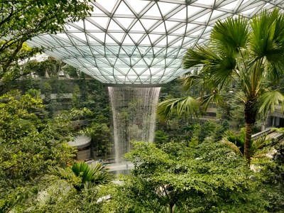 The rain vortex in Singapore . Photo courtesy of Peter Walker Landscape Architects