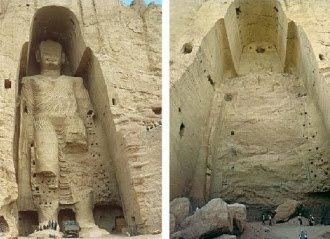 Buddhas of Bamyan destroyed by the Taliban Courtesy of Save Antiquities.org