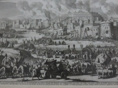 A Dutch engraving depicts the Sacking of the Temple by Biblical King Nebuchadnezzer. (Privately owned print)